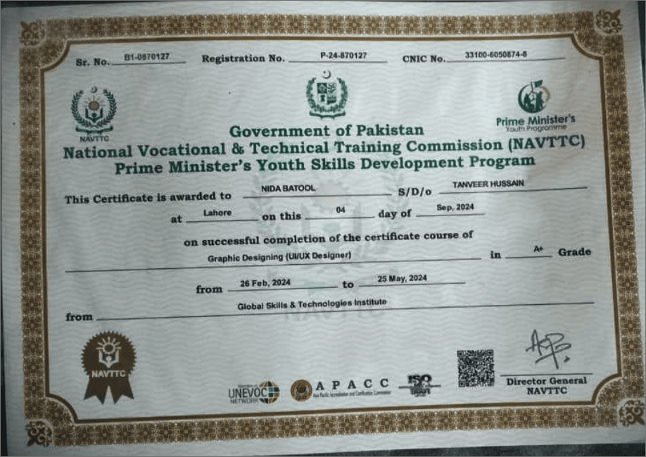 Certificate for UI/UX Design