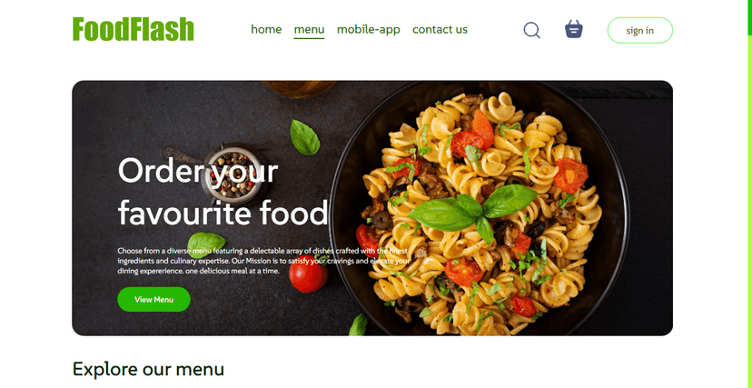 Food Delivery Website